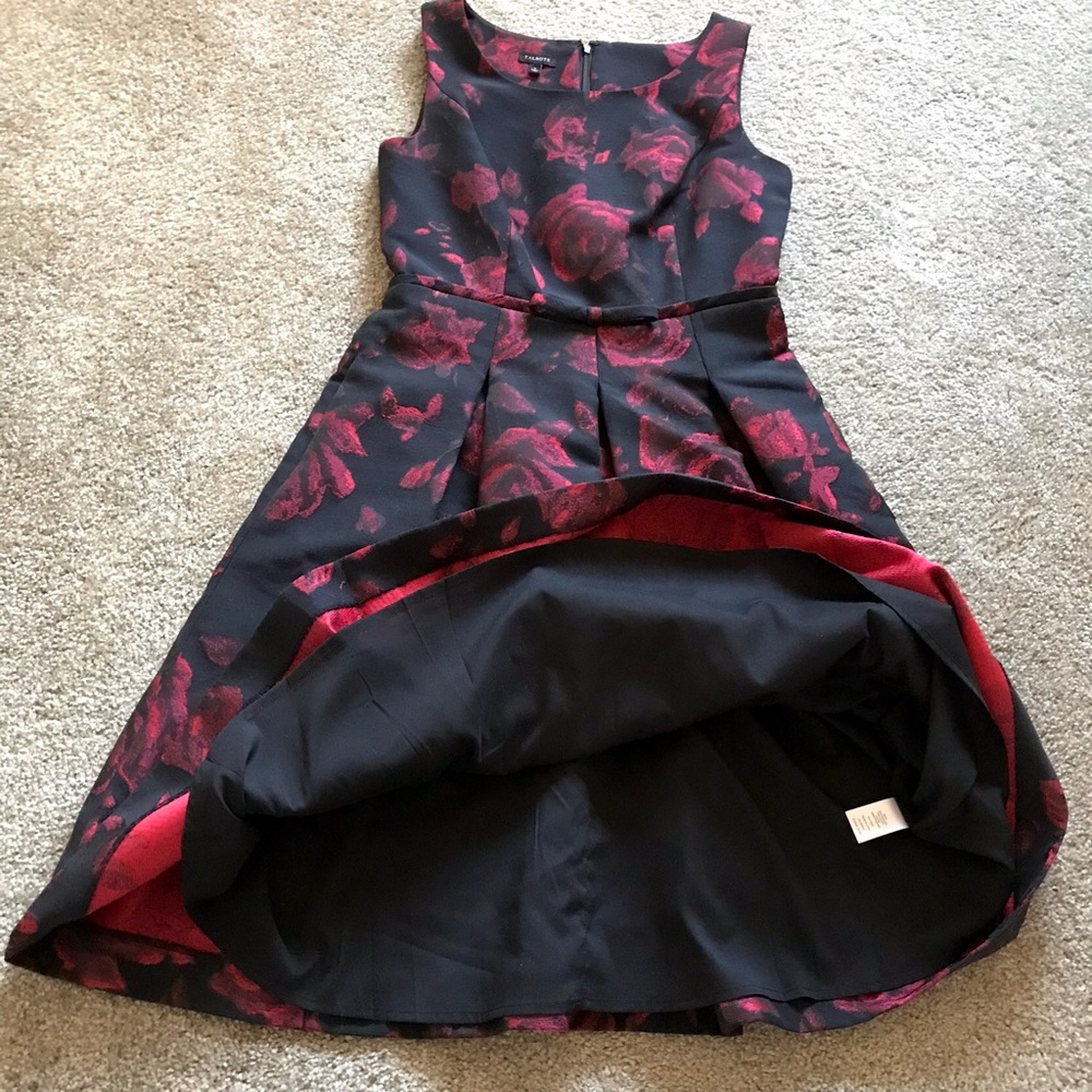 Talbots Women’s Black Red Roses Sleeveless Semi-Formal Cocktail Dress 2 (S/M) - Picture 12 of 15